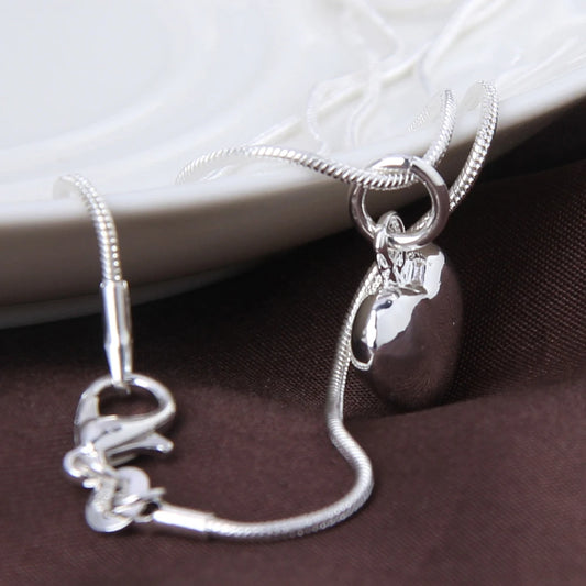 "Elegant Silver Heart Necklace –