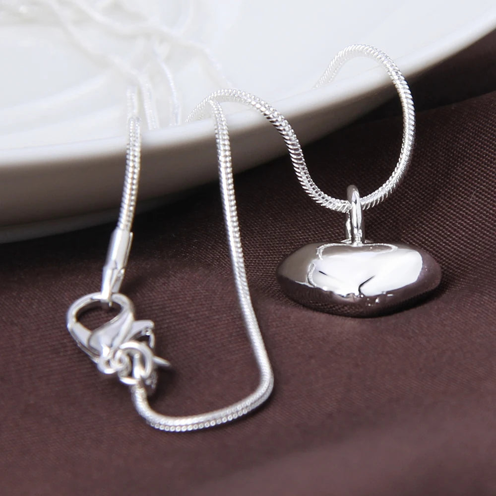 "Elegant Silver Heart Necklace –