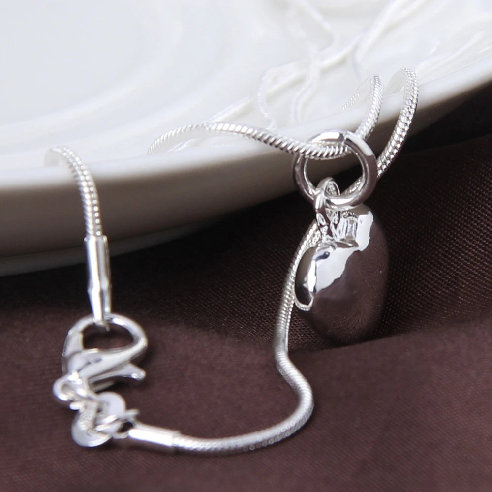"Elegant Silver Heart Necklace –
