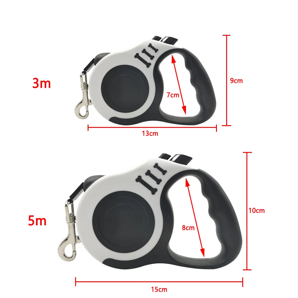 Guinzaglio Estensibile 3m/5m in Nylon per Cani e Gatti